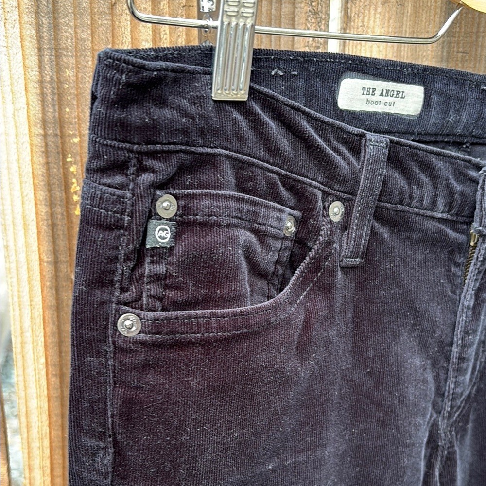 AG Adriano Goldschmied Black Bootcut Corduroy Pants size 29